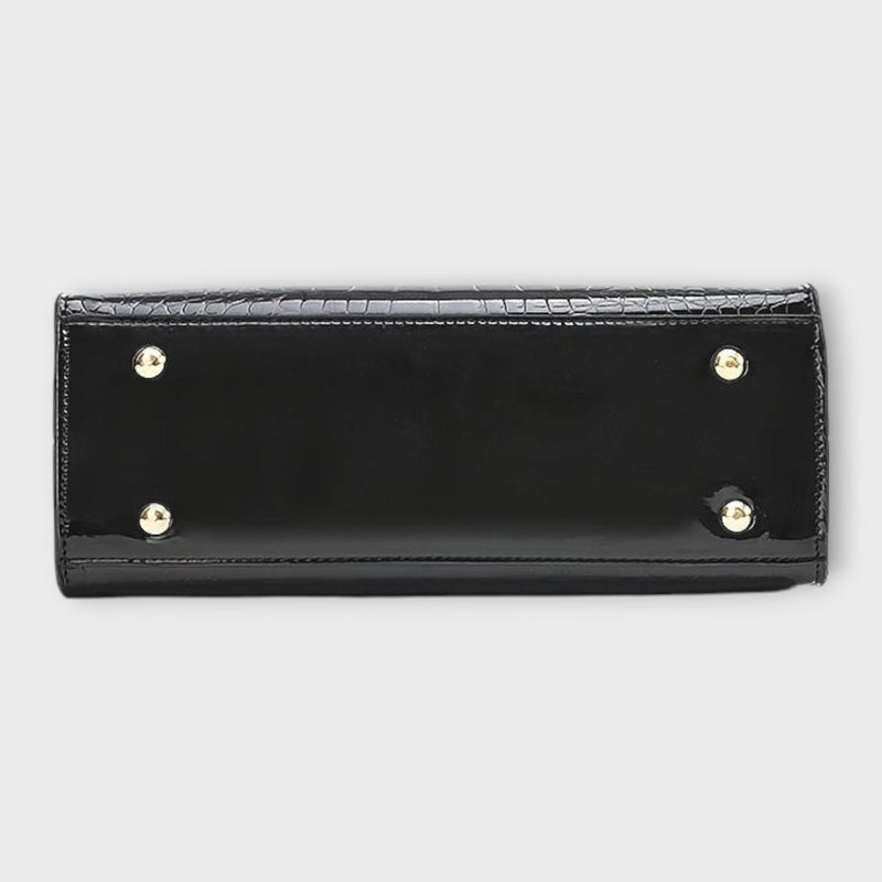 Olivia - Bolso de mano con estampado de cocodrilo brillante