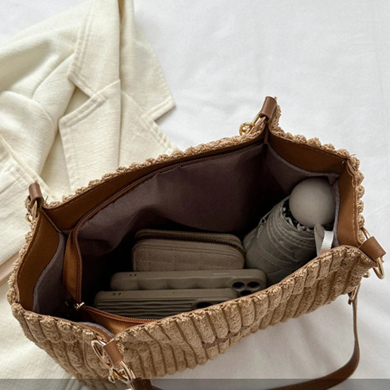 Layla™ - Elegante bolso tote de pana