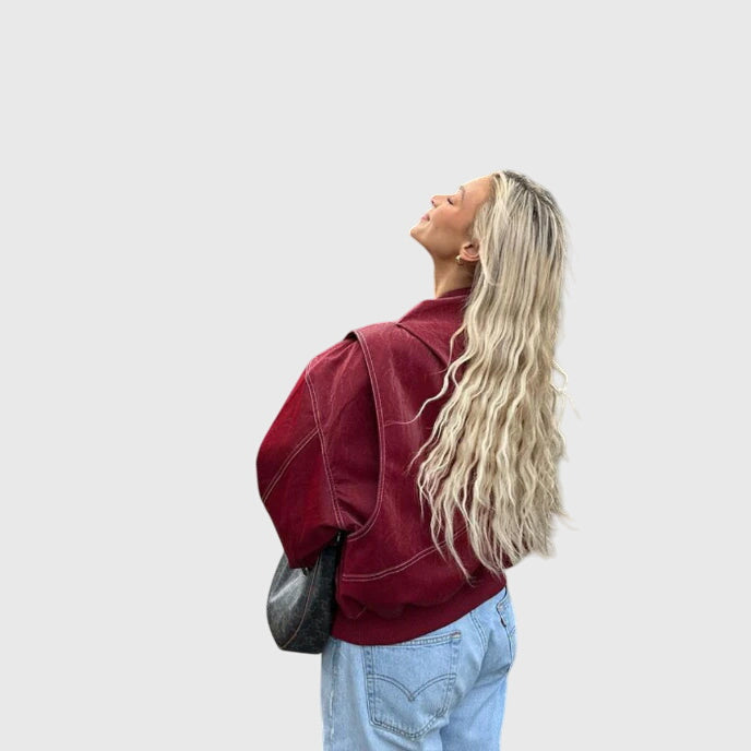 Faye™ - Chaqueta de cuero extragrande