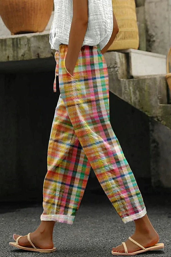 Noëlle - Pantalones de cuadros retro