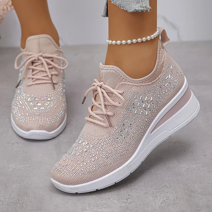 Romee | Zapatillas ortopédicas con brillantes diamantes de imitación