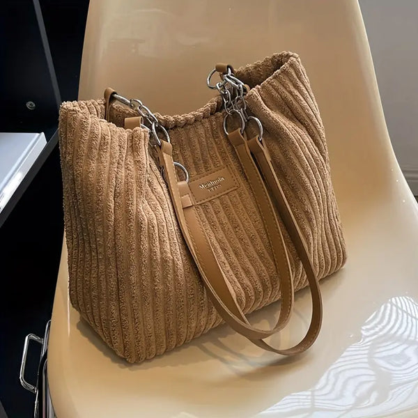 Layla™ - Elegante bolso tote de pana