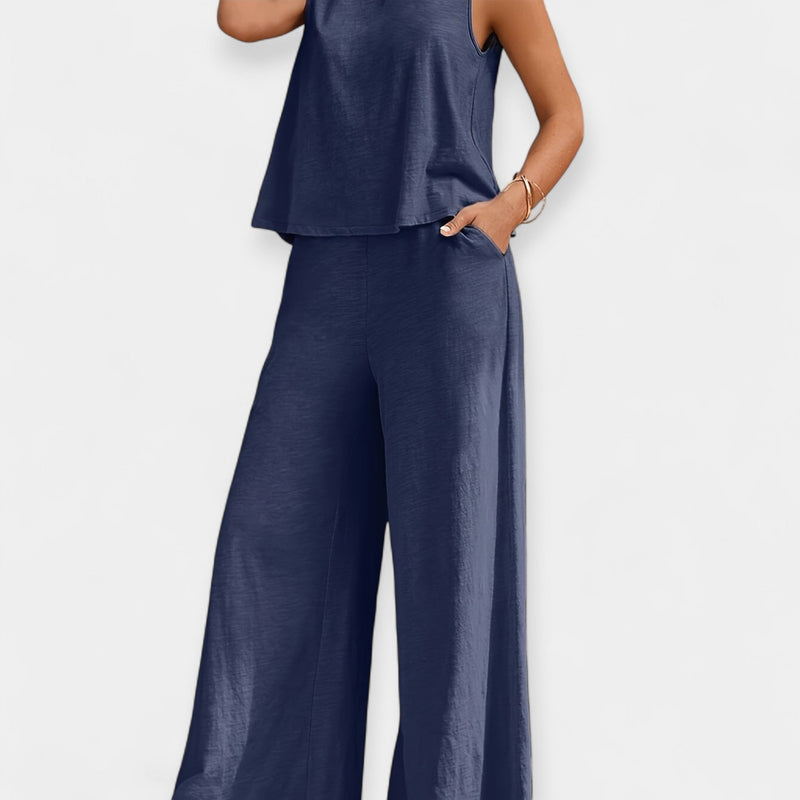 Conjunto de Top sin mangas y pantalón ancho