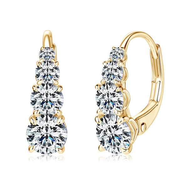 Pendientes Carol de cuatro piedras | Oro