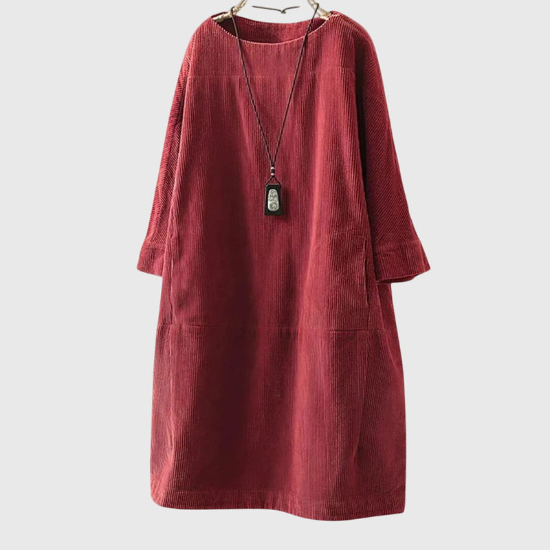 Grace | Vestido midi de pana relajado