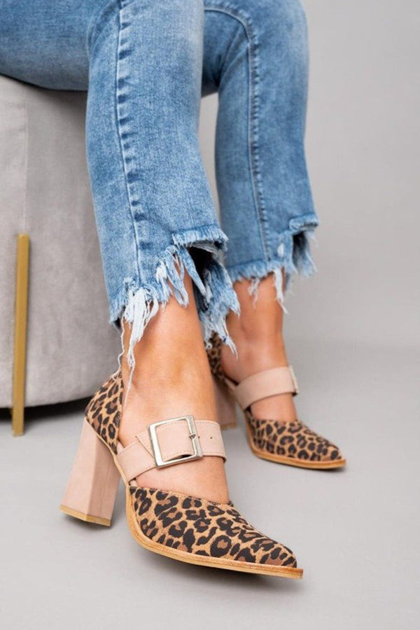 Avano™ | Sandalias de ante con estampado de leopardo y tacón estable