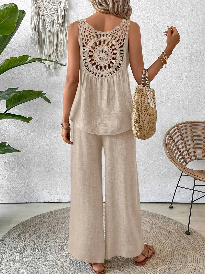 ELOWEN – PAR DE CAMISETA Y PANTALÓN CHIC PARA TODO EL DÍA 