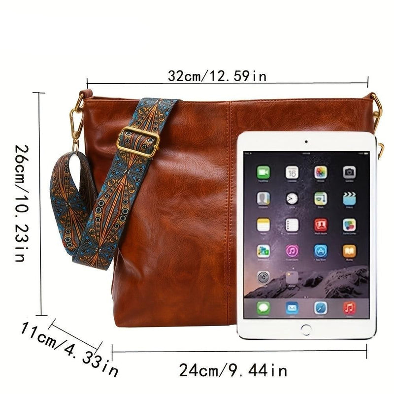 Alora - Bolso bandolera vintage de piel sintética