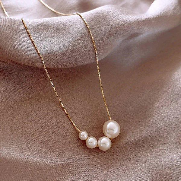 Exquisito collar de perlas | Oro