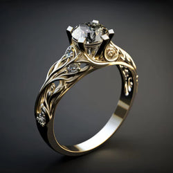 Exquisito anillo de circonitas exóticas | Oro
