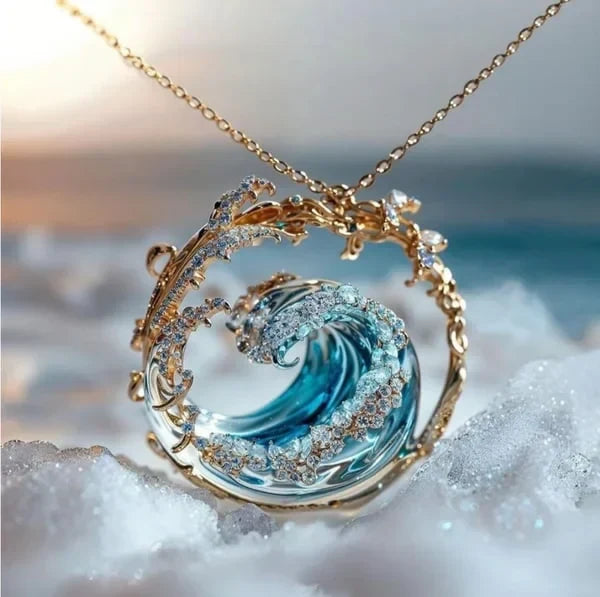 Collar Compromiso Azul | Oro Blanco