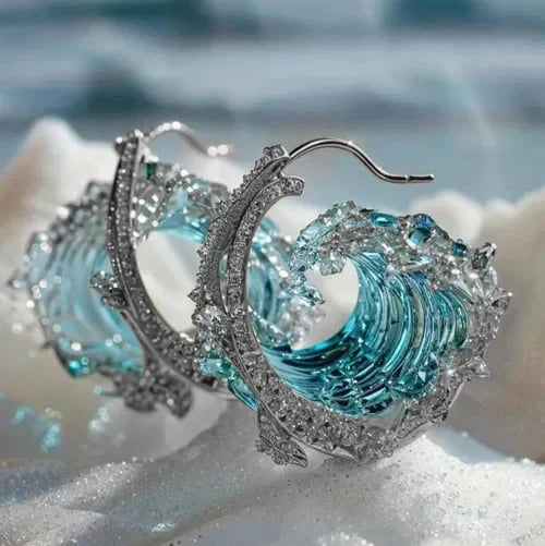 Pendientes Compromiso Azul | Oro blanco