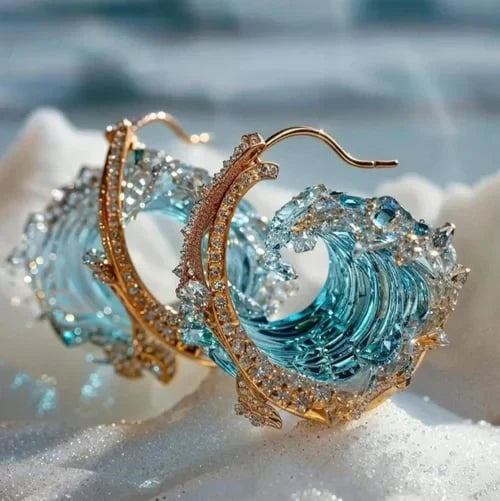 Pendientes Compromiso Azul | Oro blanco