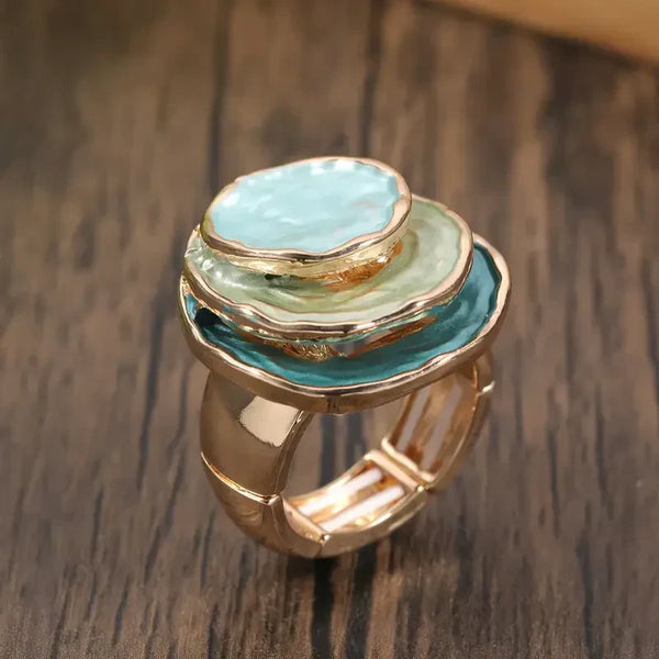 Anillo Artisan Stroke Layered | Oro