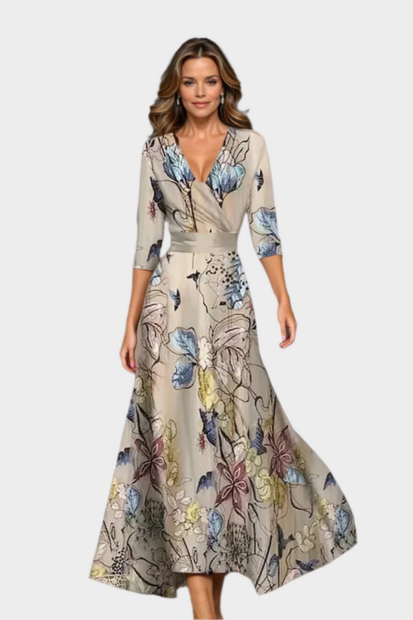 Vestido midi de cintura alta y corte relajado
