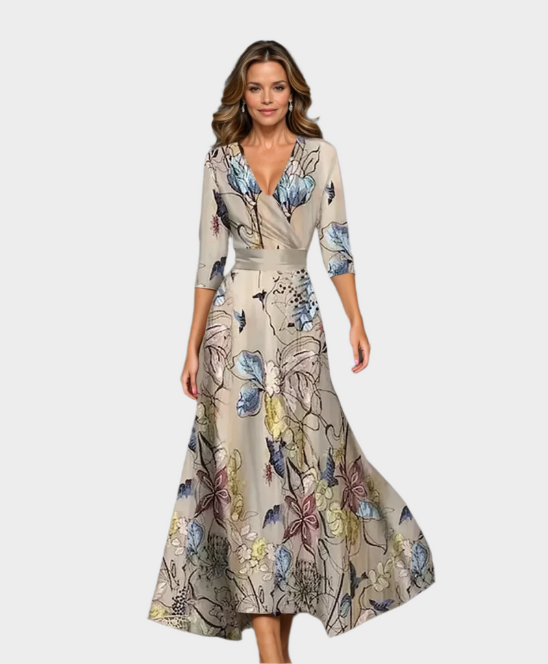 Vestido midi de cintura alta y corte relajado