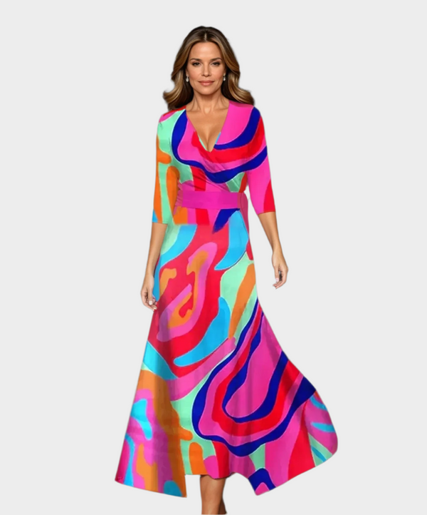 Vestido midi de cintura alta y corte relajado
