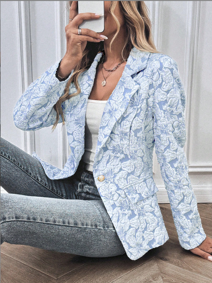 Scarlett™ - Elegante blazer con estampado floral