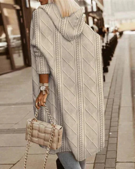 Jelone - Cárdigan con capucha de longitud extendida 