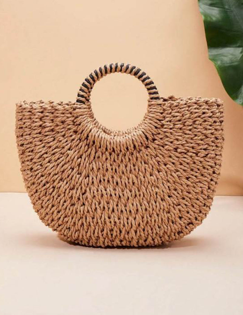 Isabella™ - Bolso de paja con decoración de conchas y detalles hechos a mano