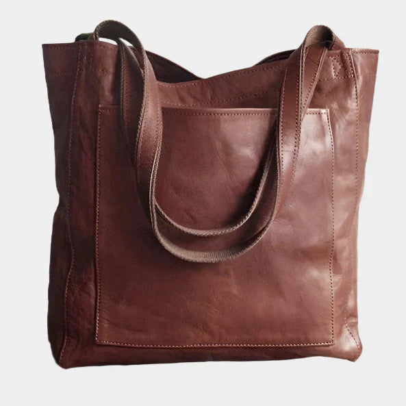 Bolso de hombro de piel auténtica