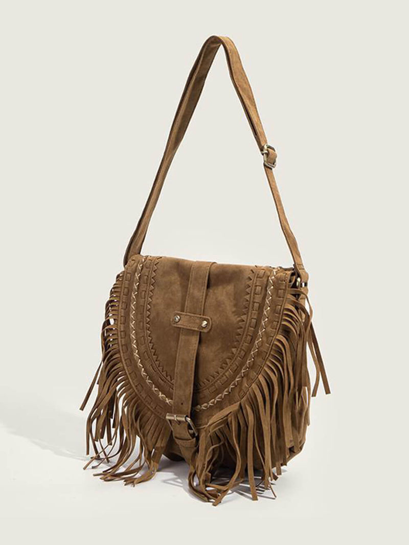 Riley™ - Bolso hecho a mano con flecos y hebilla