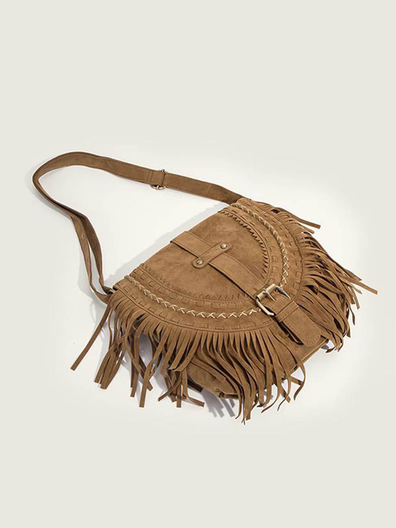 Riley™ - Bolso hecho a mano con flecos y hebilla