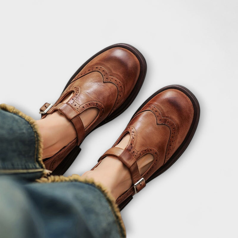 Elegantes Mary Janes de cuero