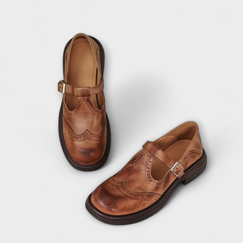Elegantes Mary Janes de cuero