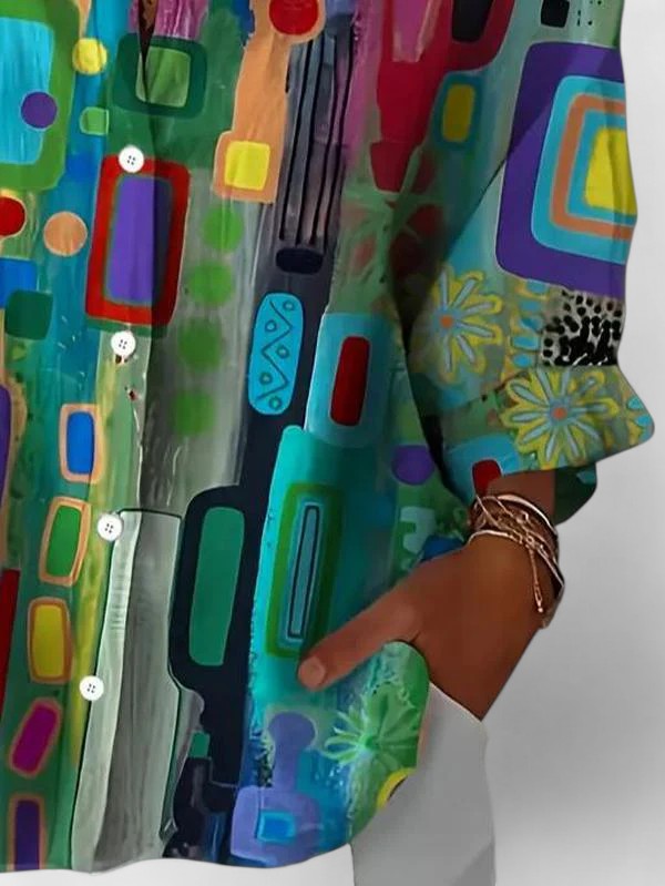 Rose™ | Blusa elegante con estampado geométrico