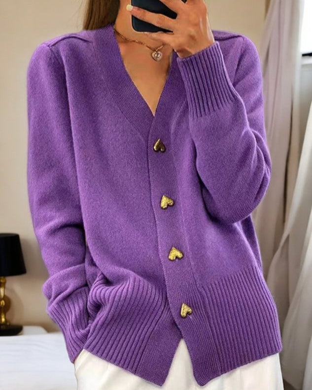 Chasie | Elegante cárdigan con botones de corazón