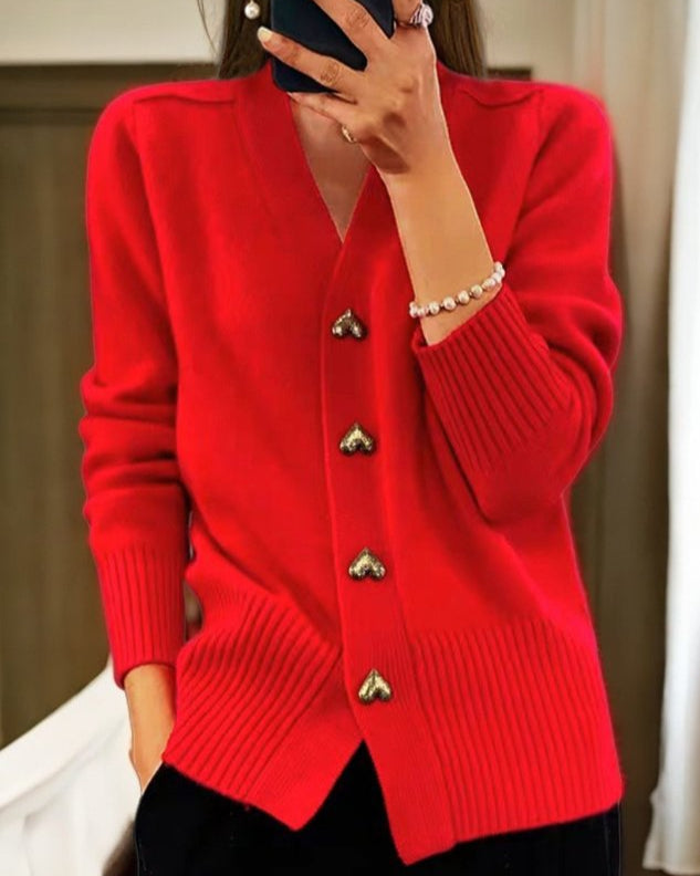 Chasie | Elegante cárdigan con botones de corazón