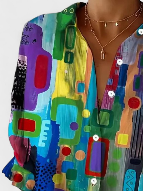 Rose™ | Blusa elegante con estampado geométrico